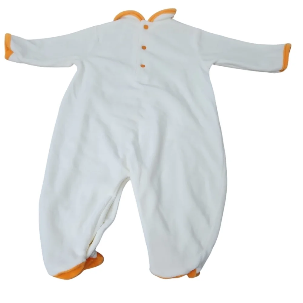 Minibasix Halloween Baby's 1st Halloween  White Velour Pumpkin Boo One Piece 6m